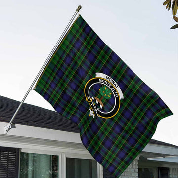 Mowat Tartan House Flag with Family Crest