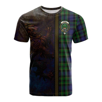 Mowat Tartan Family Crest Cotton T-shirt Alba Gu Brath Be Brave Lion Ancient Style Kid's Shirt - Tartan Vibes Clothing