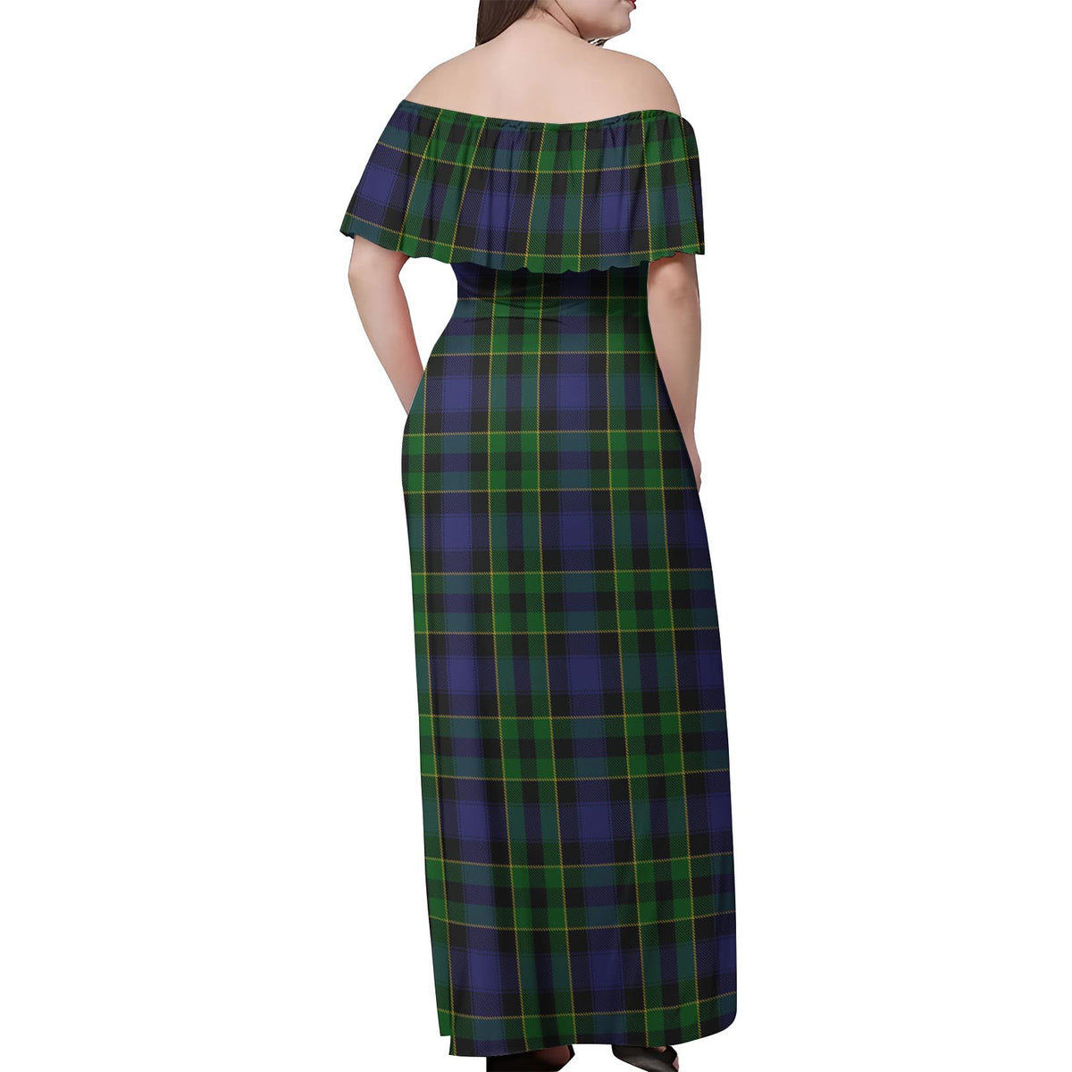 Mowat Tartan Off Shoulder Long Dress - Tartan Vibes Clothing