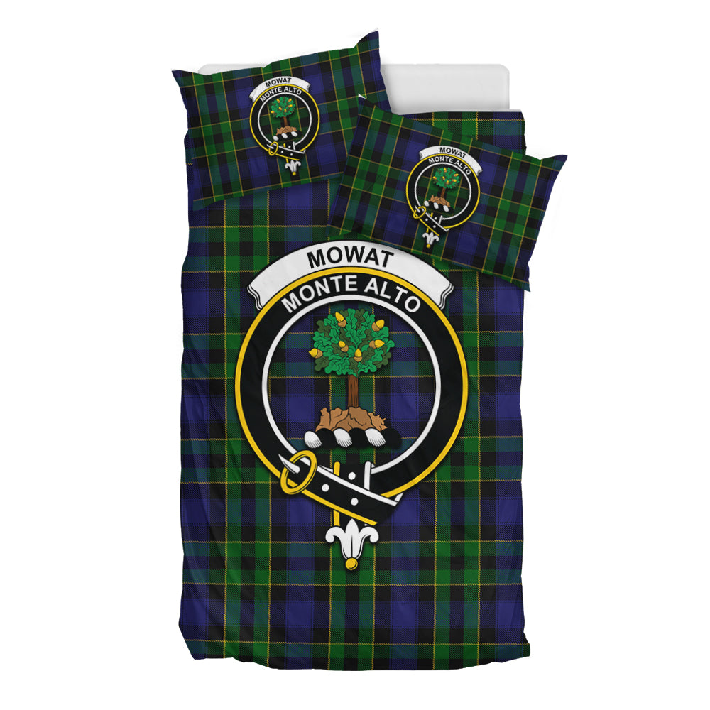 Mowat Tartan Bedding Set with Family Crest - Tartan Vibes Clothing