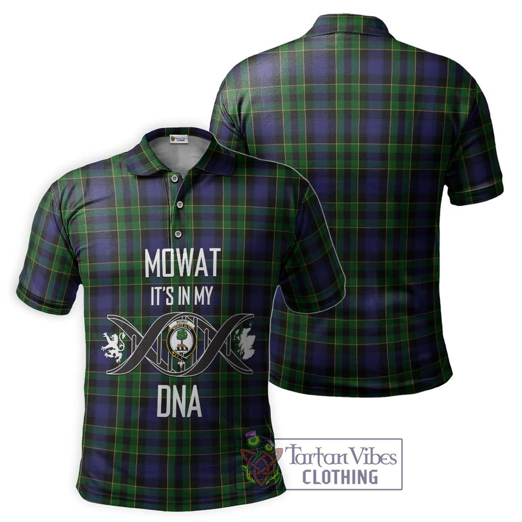 Mowat Tartan Polo Shirt with Family Crest DNA In Me Style - Tartanvibesclothing Shop