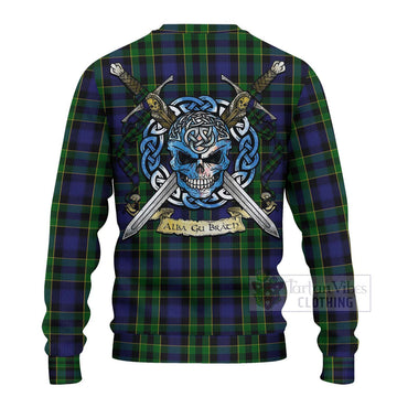 Mowat Tartan Ugly Sweater with Family Crest Celtic Skull Style