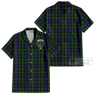 Mowat Tartan Cotton Hawaiian Shirt with Family Crest