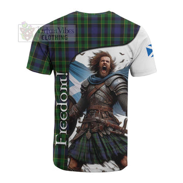 Mowat Crest Tartan Cotton T-shirt Inspired by the Freedom of Scottish Warrior