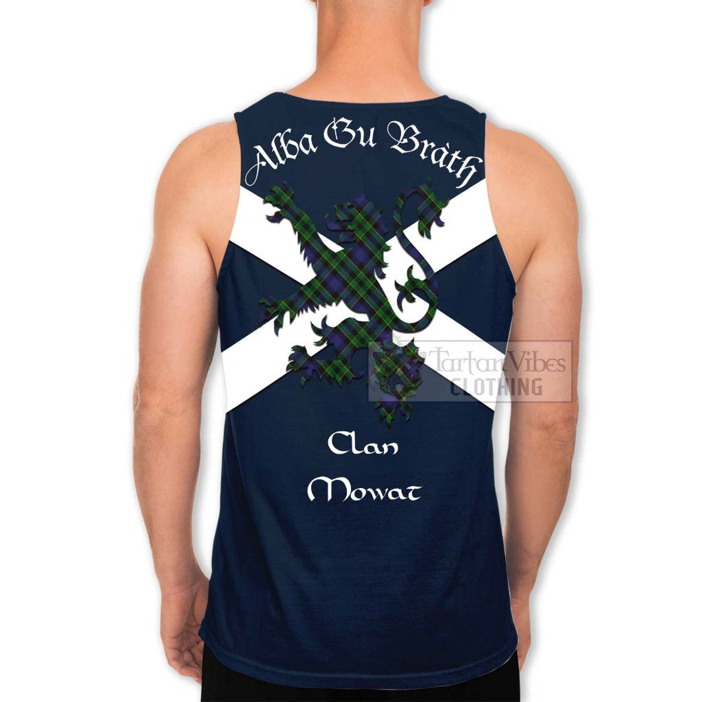 Tartan Vibes Clothing Mowat Tartan Lion Rampant Men's Tank Top – Proudly Display Your Heritage with Alba Gu Brath and Clan Name