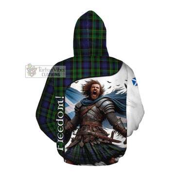 Mowat Crest Tartan Cotton Hoodie Inspired by the Freedom of Scottish Warrior Pullover Hoodie - Tartan Vibes Clothing