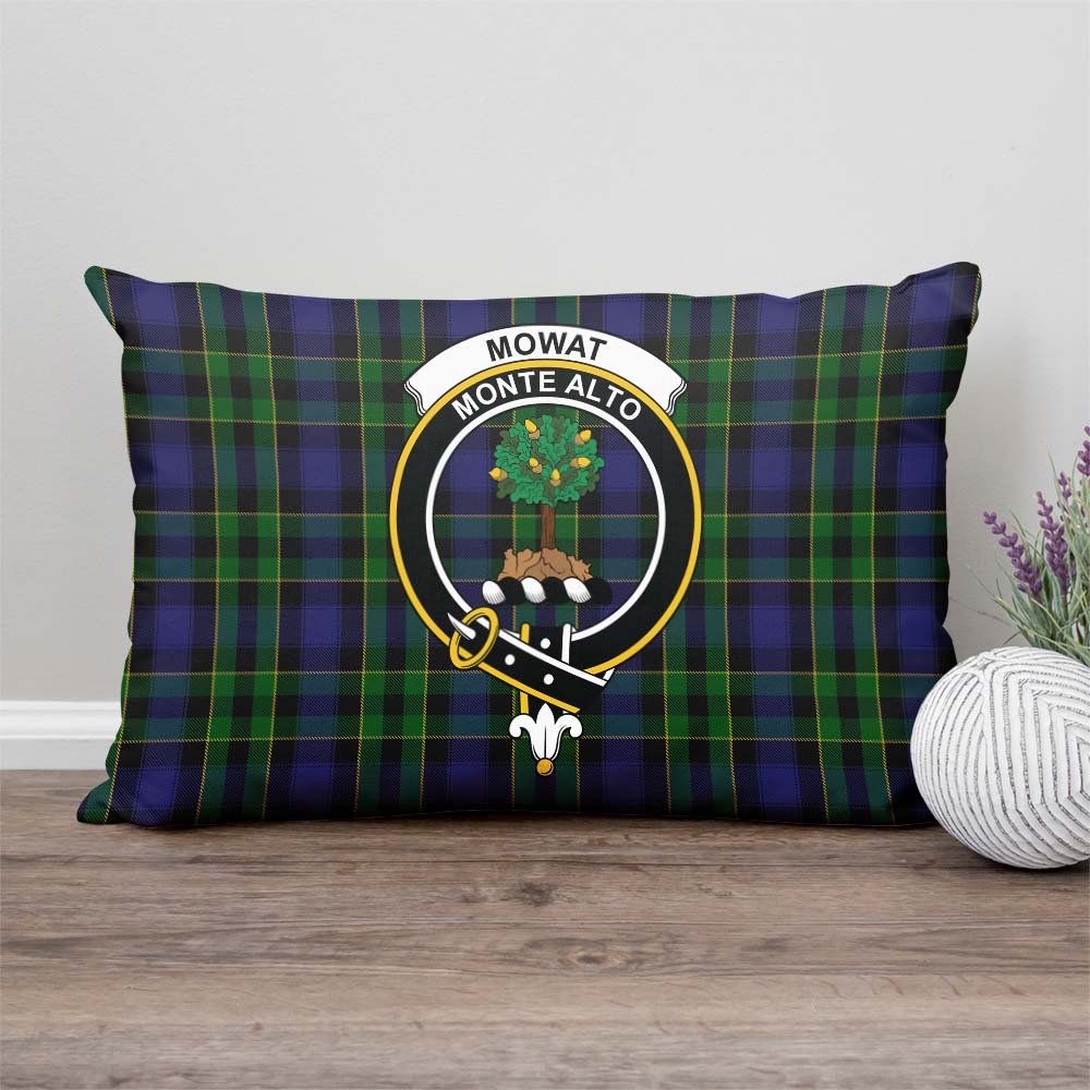 Mowat Tartan Pillow Cover with Family Crest Rectangle Pillow Cover - Tartanvibesclothing