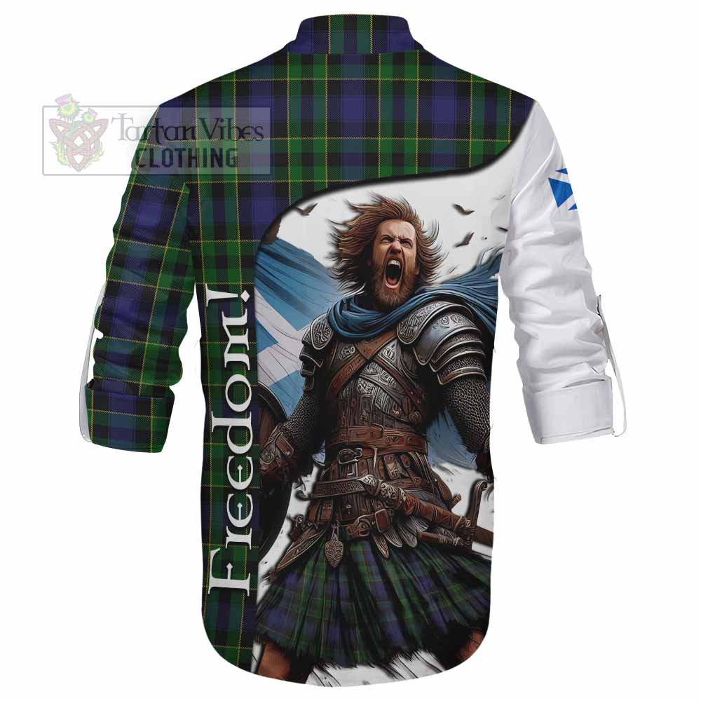 Tartan Vibes Clothing Mowat Crest Tartan Ghillie Kilt Shirt Inspired by the Freedom of Scottish Warrior