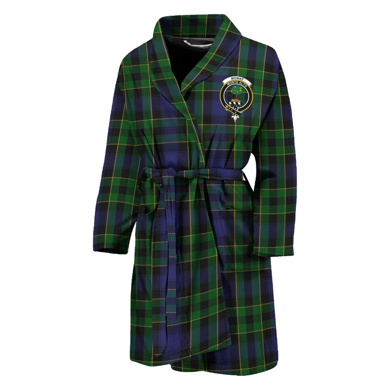 Mowat Tartan Bathrobe with Family Crest Unisex M - Tartan Vibes Clothing