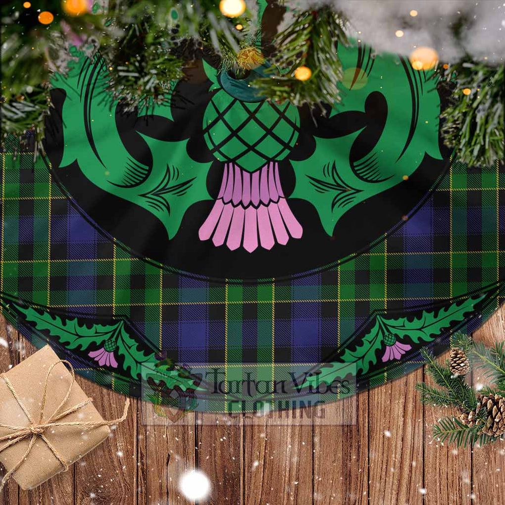 Tartan Vibes Clothing Mowat Tartan Christmas Tree Skirt Scottish Thistle Style