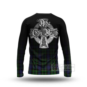 Mowat Tartan Long Sleeve T-Shirt Featuring Alba Gu Brath Family Crest Celtic Inspired