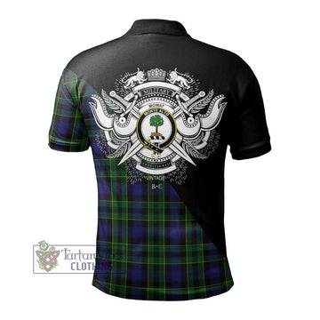 Mowat Tartan Polo Shirt with Family Crest and Military Logo Style