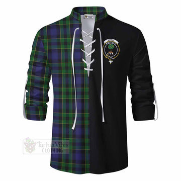 Mowat Tartan Ghillie Kilt Shirt with Family Crest and Half Of Me Style