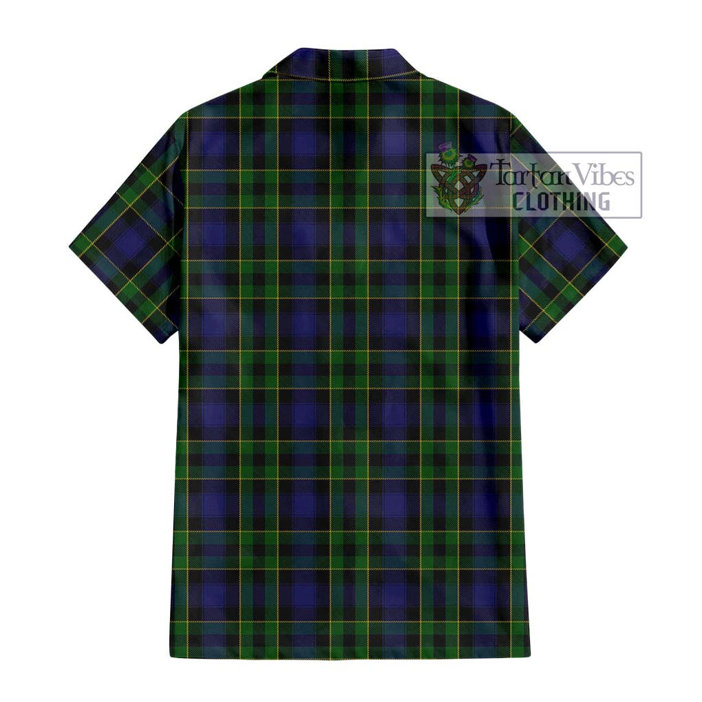 Mowat Tartan Short Sleeve Button Shirt with Family Crest DNA In Me Style - Tartanvibesclothing Shop