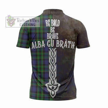 Mowat Tartan Family Crest Zipper Polo Shirt Alba Gu Brath Be Brave Lion Ancient Style - Tartan Vibes Clothing