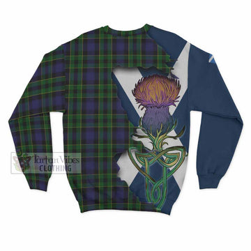 Mowat Tartan Family Crest Sweatshirt Scottish Thistle Celtic Inspired - Tartan Vibes Clothing
