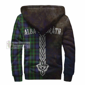 Mowat Tartan Family Crest Sherpa Hoodie Alba Gu Brath Be Brave Lion Ancient Style - Tartan Vibes Clothing