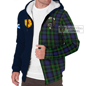 Mowat Tartan Sherpa Hoodie Alba with Scottish Lion Royal Arm Half Style