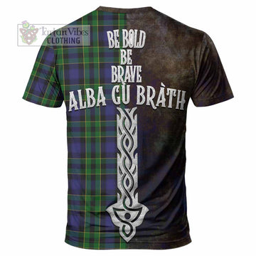 Mowat Tartan Family Crest T-Shirt Alba Gu Brath Be Brave Lion Ancient Style - Tartan Vibes Clothing