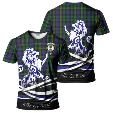 Mowat Tartan T-Shirt with Alba Gu Brath Regal Lion Emblem