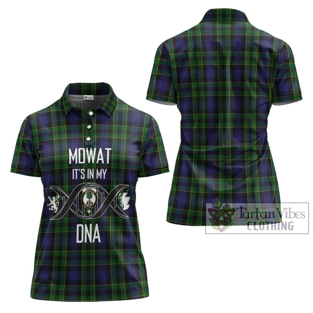 Mowat Tartan Women's Polo Shirt with Family Crest DNA In Me Style - Tartanvibesclothing Shop