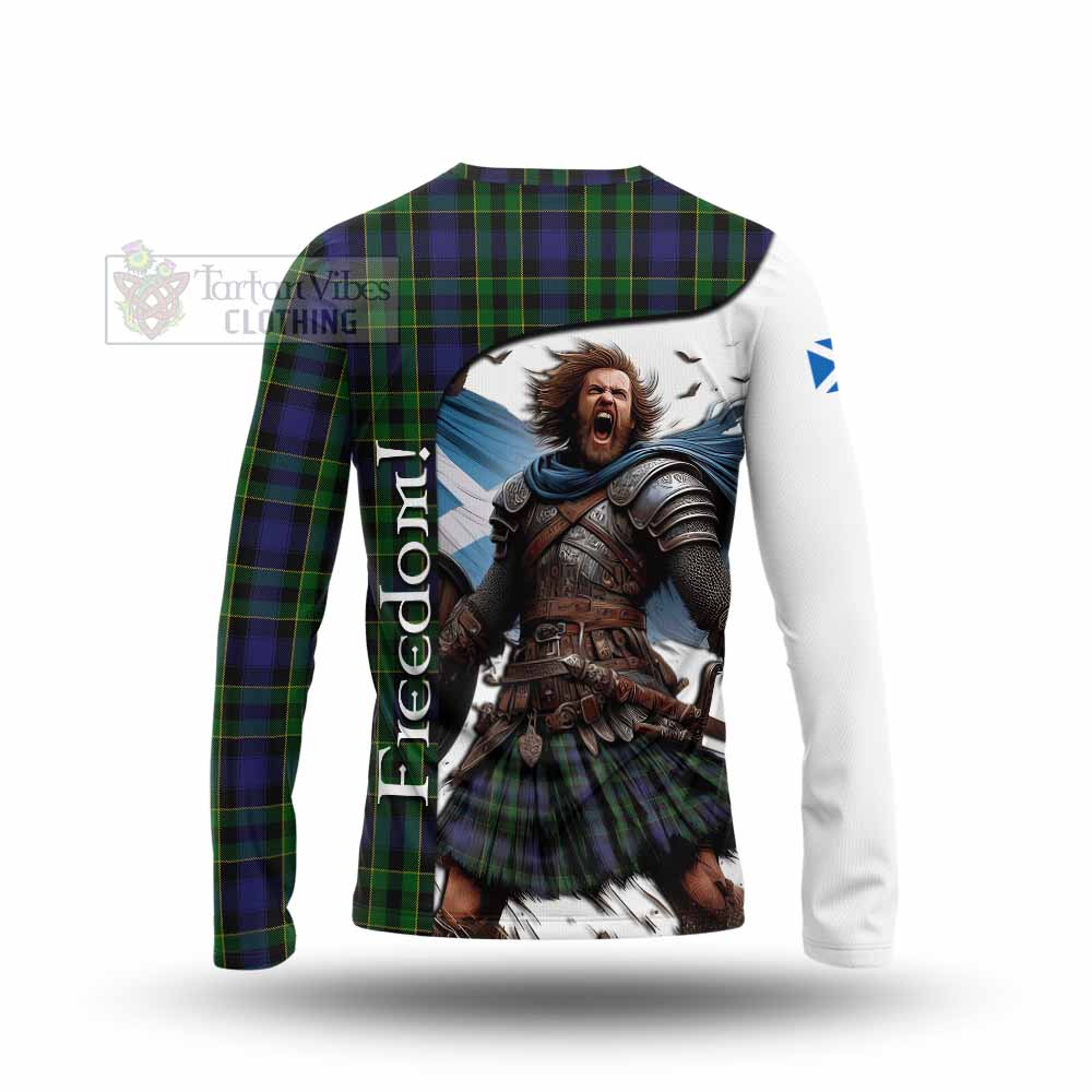 Tartan Vibes Clothing Mowat Crest Tartan Long Sleeve T-Shirt Inspired by the Freedom of Scottish Warrior