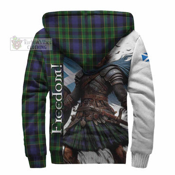 Mowat Crest Tartan Sherpa Hoodie Inspired by the Freedom of Scottish Warrior