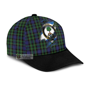 Mowat Tartan Classic Cap with Family Crest In Me Style