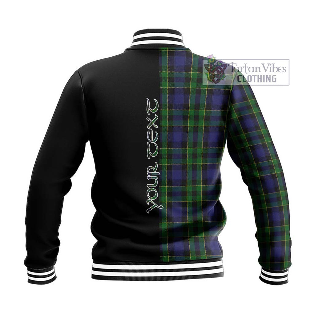 Mowat Tartan Baseball Jacket with Family Crest and Half Of Me Style - Tartanvibesclothing Shop