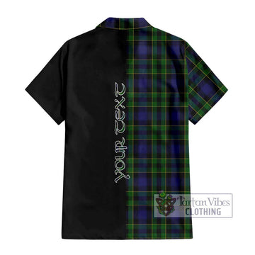 Mowat Tartan Short Sleeve Button Shirt with Family Crest and Half Of Me Style