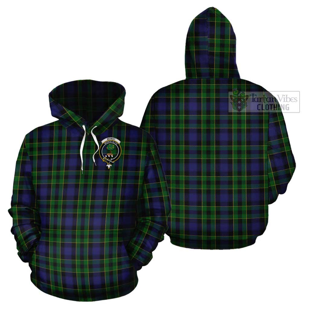 Mowat Tartan Cotton Hoodie with Family Crest Pullover Hoodie - Tartan Vibes Clothing