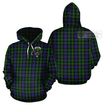 Mowat Tartan Cotton Hoodie with Family Crest