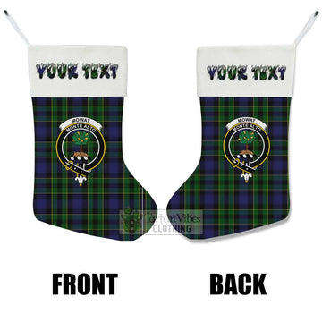 Mowat Tartan Family Crest Christmas Stocking with Personalized Text