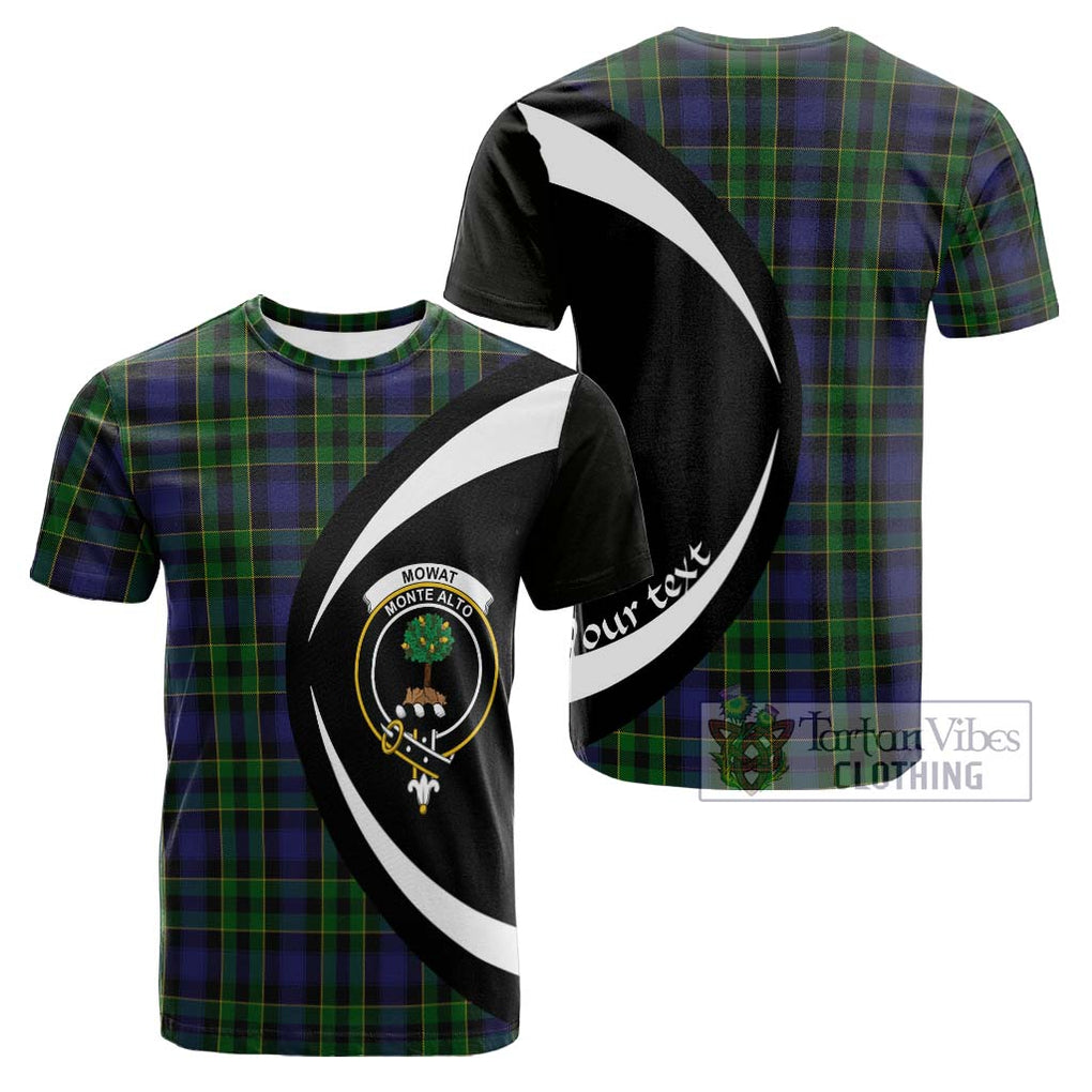 Tartan Vibes Clothing Mowat Tartan Cotton T-shirt with Family Crest Circle Style