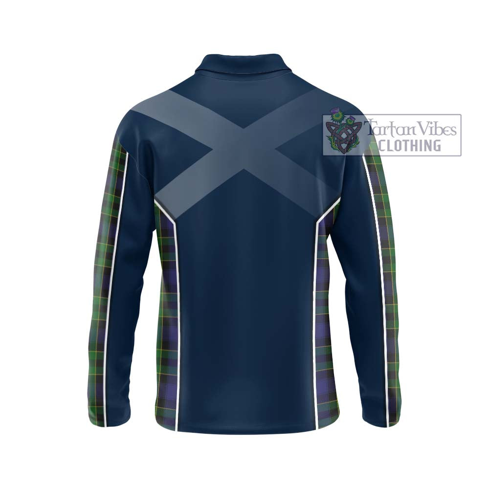 Mowat Tartan Long Sleeve Polo Shirt with Family Crest and Lion Rampant Vibes Sport Style - Tartan Vibes Clothing