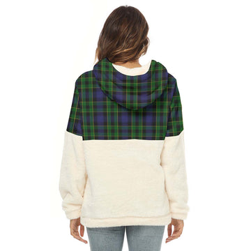 Mowat Tartan Women's Borg Fleece Hoodie With Half Zip