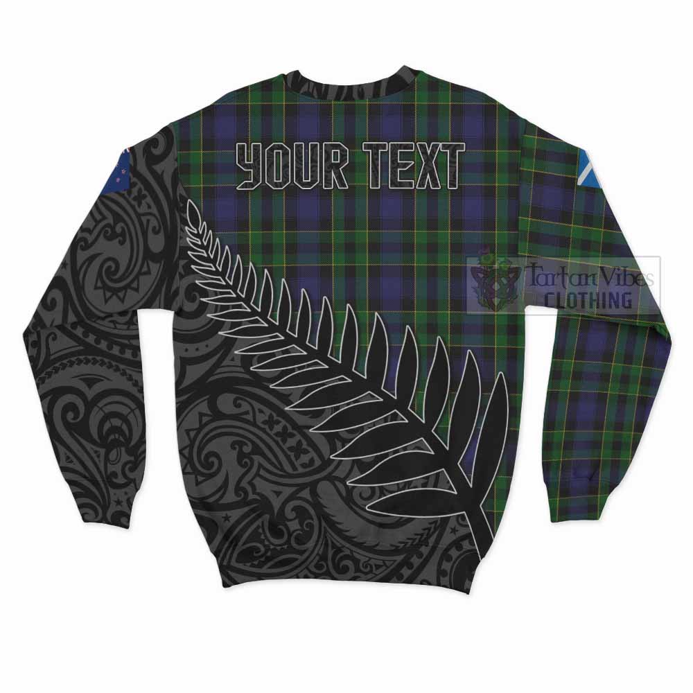 Tartan Vibes Clothing Mowat Crest Tartan Sweatshirt with New Zealand Silver Fern Half Style