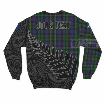 Mowat Crest Tartan Sweatshirt with New Zealand Silver Fern Half Style