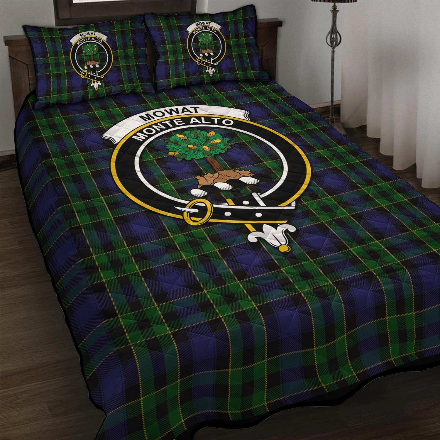 Mowat Tartan Quilt Bed Set with Family Crest - Tartan Vibes Clothing