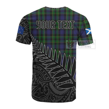 Mowat Crest Tartan Cotton T-shirt with New Zealand Silver Fern Half Style