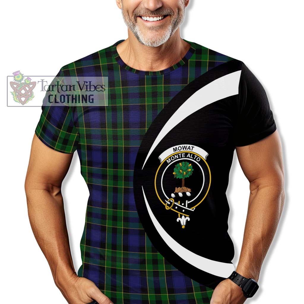 Tartan Vibes Clothing Mowat Tartan T-Shirt with Family Crest Circle Style