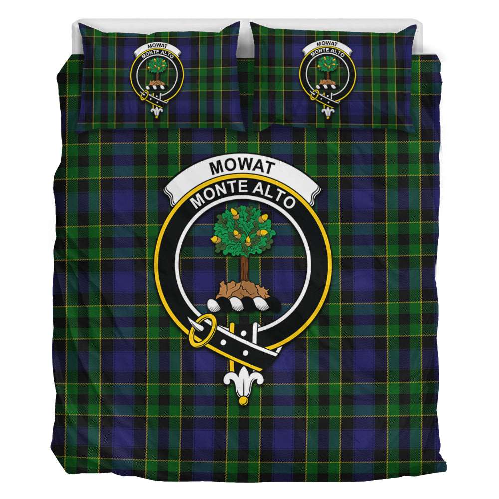 Mowat Tartan Bedding Set with Family Crest - Tartan Vibes Clothing