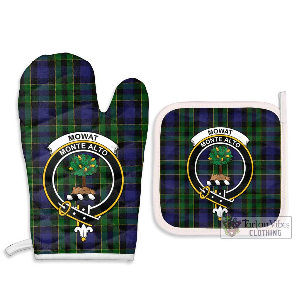 Mowat Tartan Combo Oven Mitt & Pot-Holder with Family Crest Combo 1 Oven Mitt & 2 Pot-Holder White - Tartan Vibes Clothing