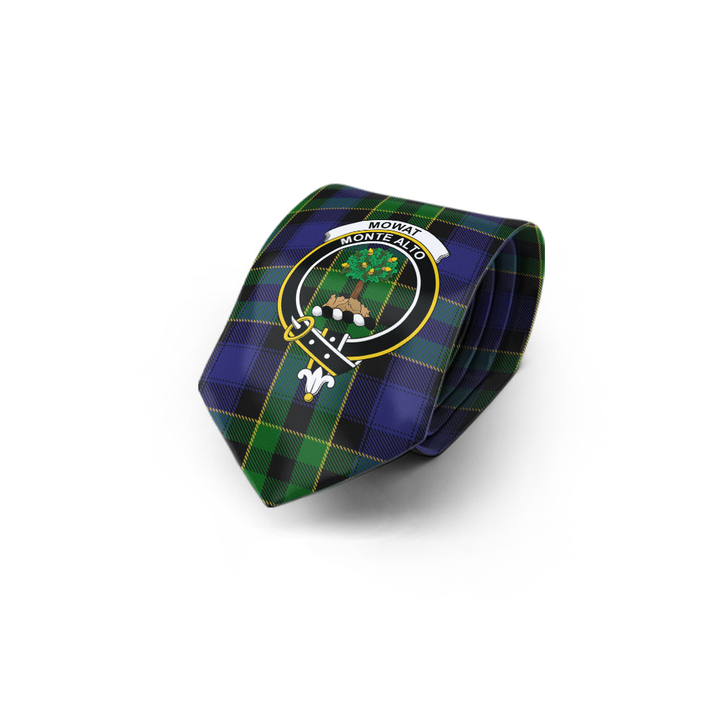 Mowat Tartan Classic Necktie with Family Crest - Tartan Vibes Clothing