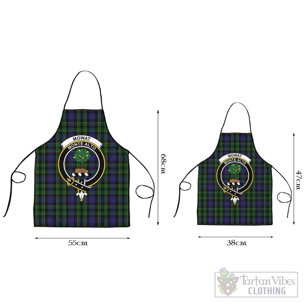 Mowat Tartan Apron with Family Crest Black L 55x68 cm - Tartan Vibes Clothing