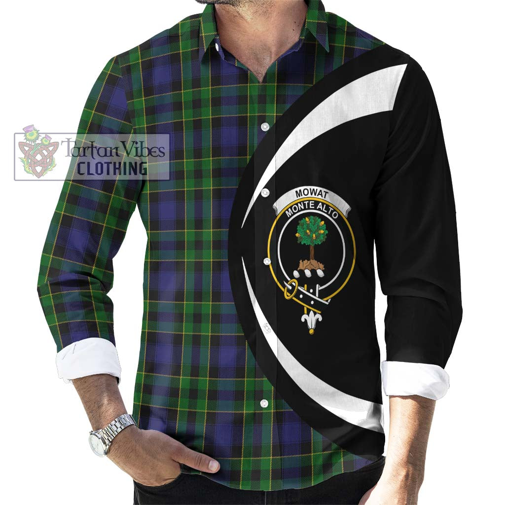 Mowat Tartan Long Sleeve Button Up with Family Crest Circle Style - Tartan Vibes Clothing