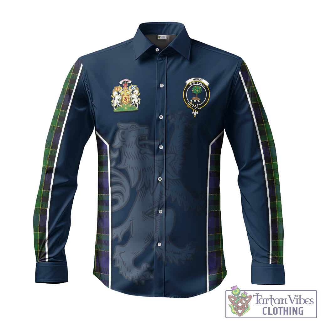 Tartan Vibes Clothing Mowat Tartan Long Sleeve Button Up Shirt with Family Crest and Lion Rampant Vibes Sport Style