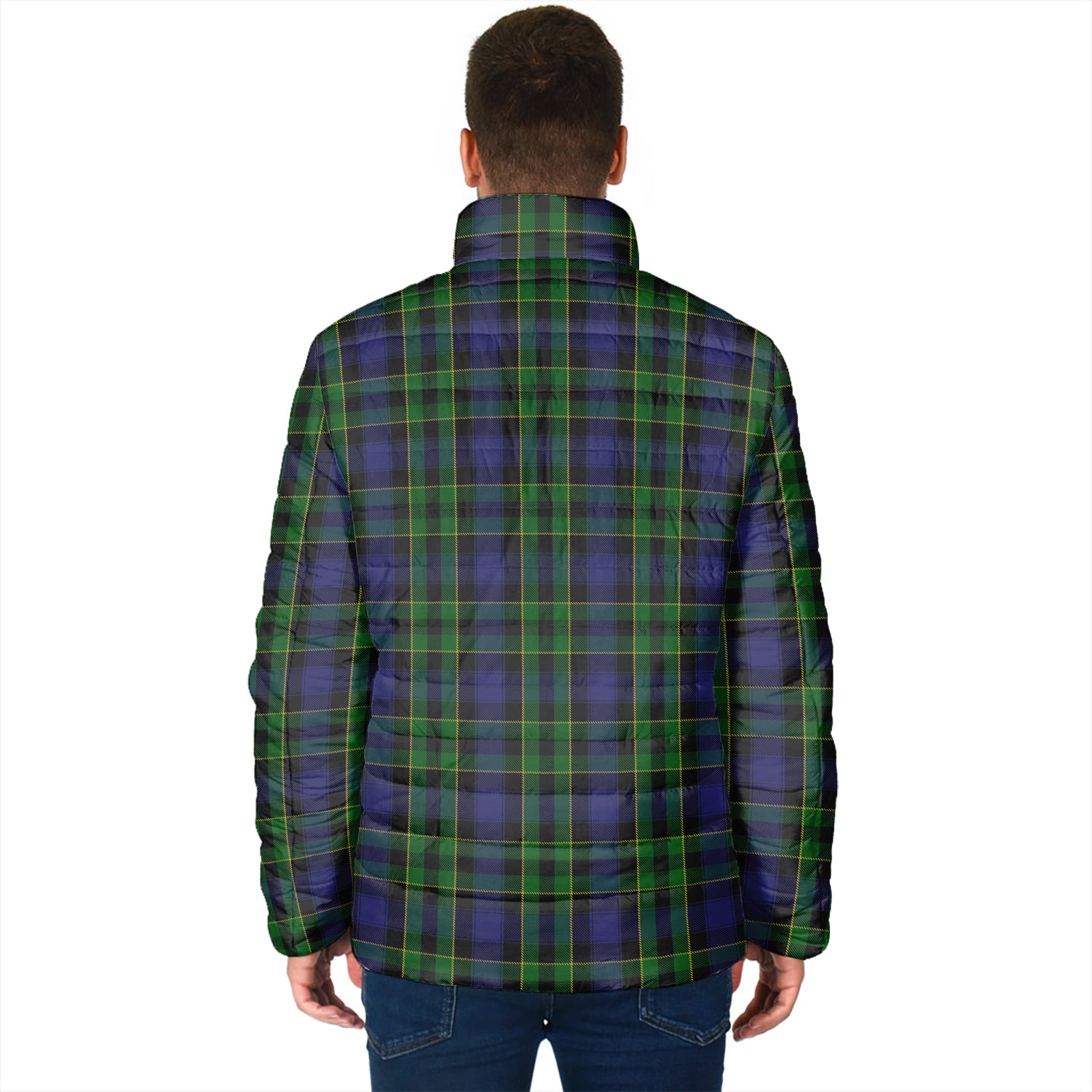 Mowat Tartan Padded Jacket with Family Crest - Tartan Vibes Clothing