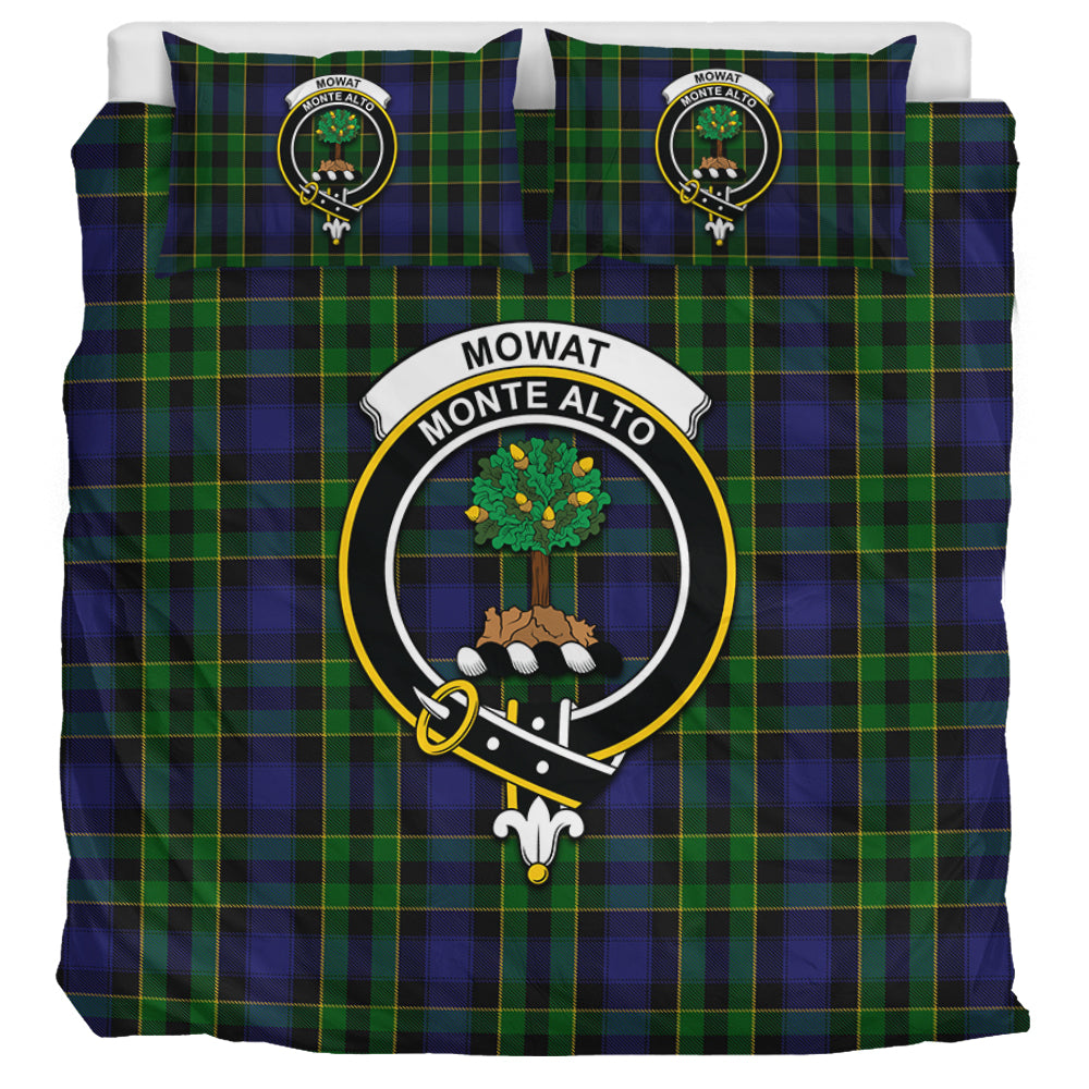 Mowat Tartan Bedding Set with Family Crest UK Bedding Set UK Super King 104*94 inch - Tartan Vibes Clothing