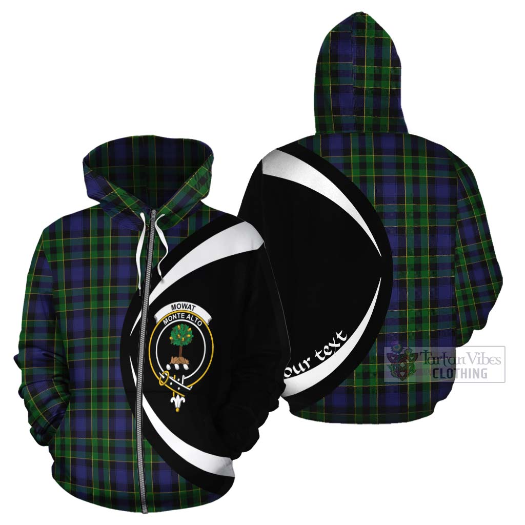 Tartan Vibes Clothing Mowat Tartan Cotton Hoodie with Family Crest Circle Style